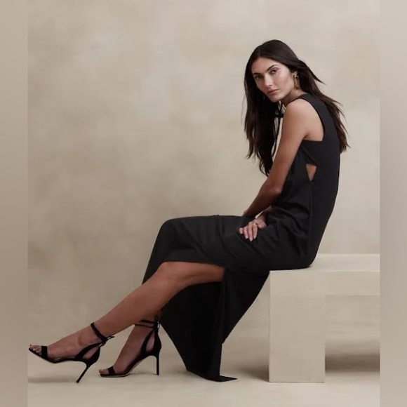 Banana Republic Black Maxi Dress with High Side Slit - Picture 7 of 9